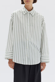 Tala Poplin Shirt - Forest Stripe