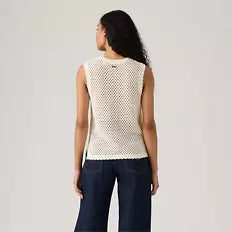 Adrienne Crochet Tank - Egret