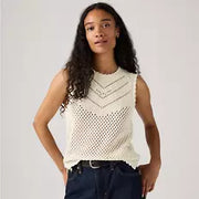 Adrienne Crochet Tank - Egret