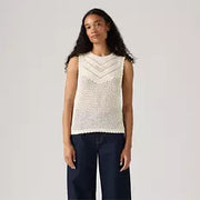 Adrienne Crochet Tank - Egret