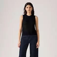 Adrienne Crochet Tank - Anthracite Night