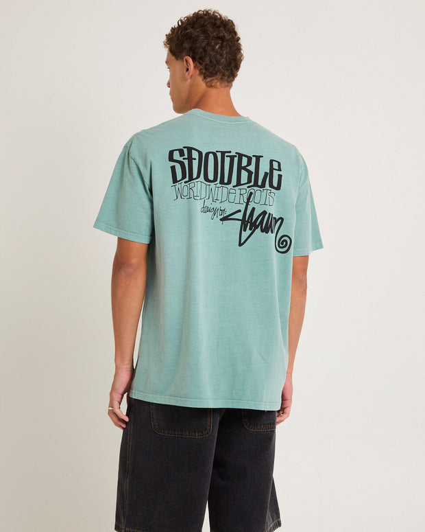 World Wide Roots Tee - Washed Sage