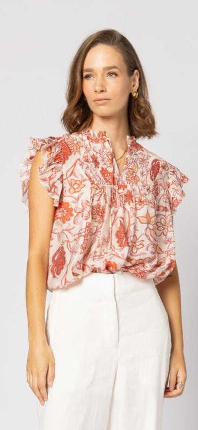 Arabella Blouse - Ruby Flowers
