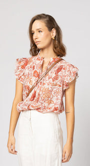 Arabella Blouse - Ruby Flowers