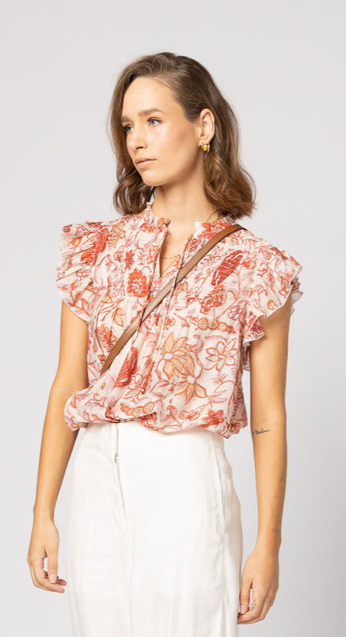 Arabella Blouse - Ruby Flowers