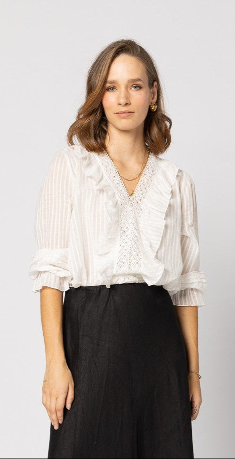 Amelia Blouse - Natural Stripe