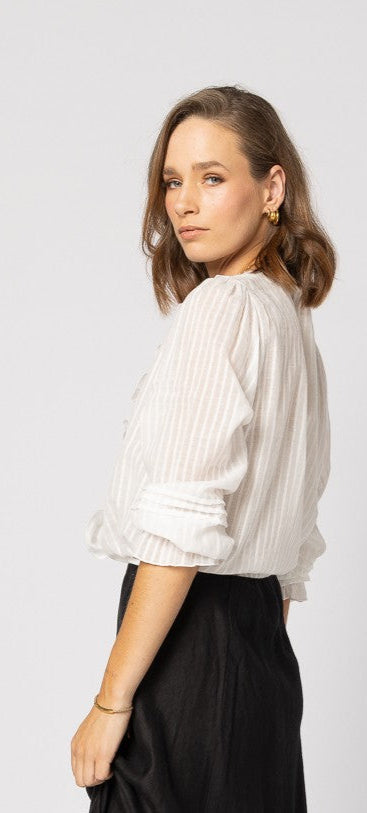Amelia Blouse - Natural Stripe