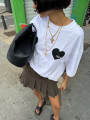 Heart Tee - White with Black Heart