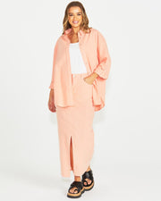 Liberty Shirt - Peach/White Stripe