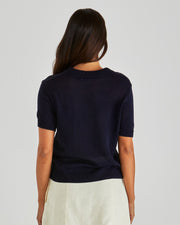 Abbie Knit Polo - Navy