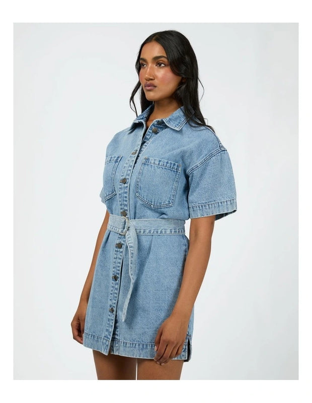 Sunny Denim Dress - Light Blue
