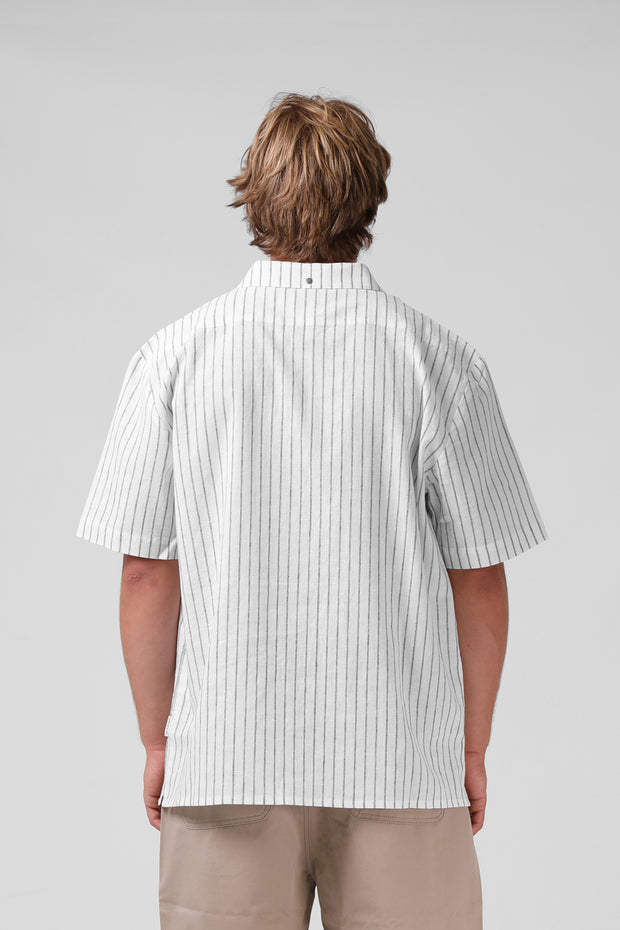 Linen Shirt - White Stripe