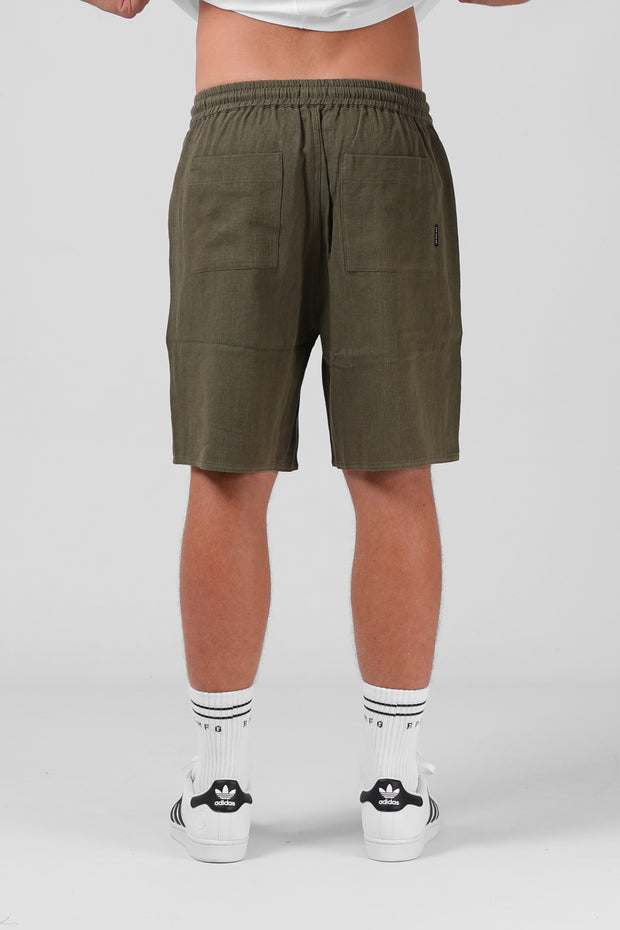 Linen Short - Dark Olive