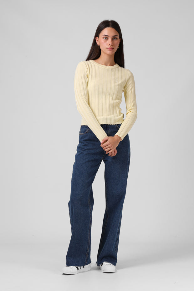 Knitted L/S Top - Lemon