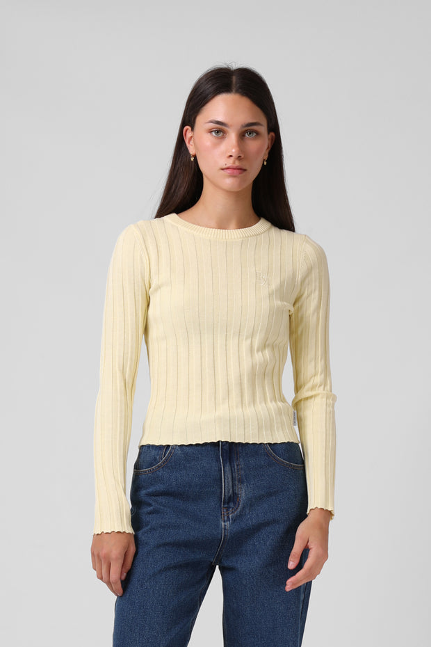 Knitted L/S Top - Lemon