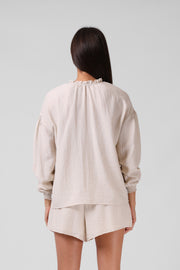 Olive Blouse - Oatmeal