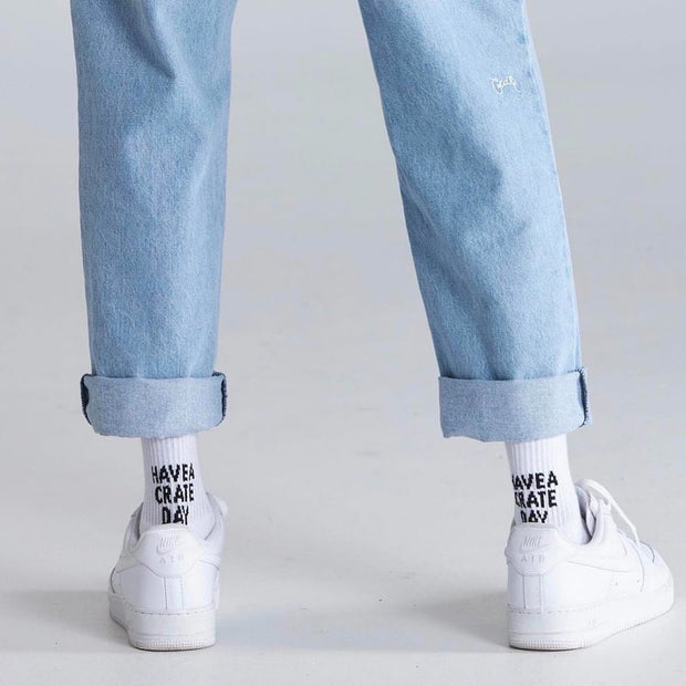 Scripted Sock Pack - White