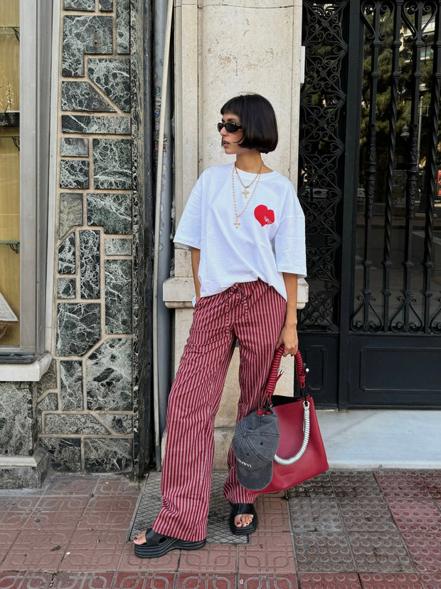 Heart Tee - White with Red Heart