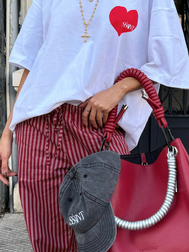 Heart Tee - White with Red Heart