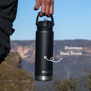 750ml Insulated Sports Bottle - Midnight Black