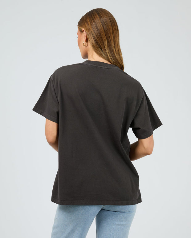 Wanderlust Oversized Tee - Washed Black