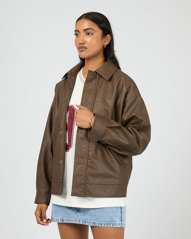 Alba PU Bomber - Brown