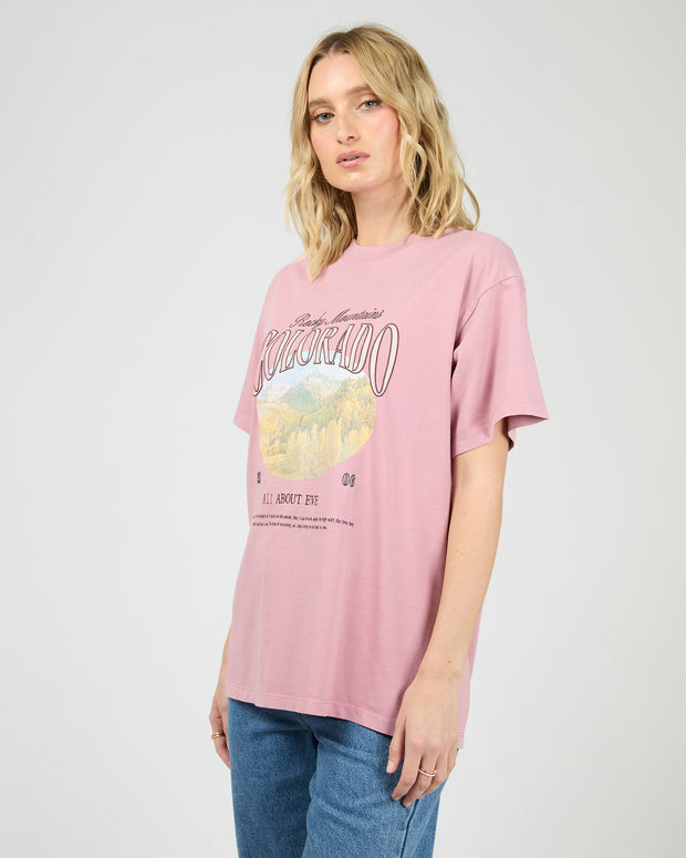 Rocky Mountains Relaxed Tee - Quartz Pink