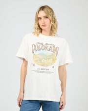 Rocky Mountains Relaxed Tee - Vintage White