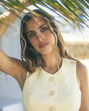 Alessa Linen Vest - Yellow