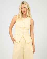 Alessa Linen Vest - Yellow