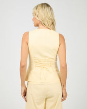 Alessa Linen Vest - Yellow