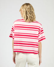 Ruby Crop Relaxed Tee - Red