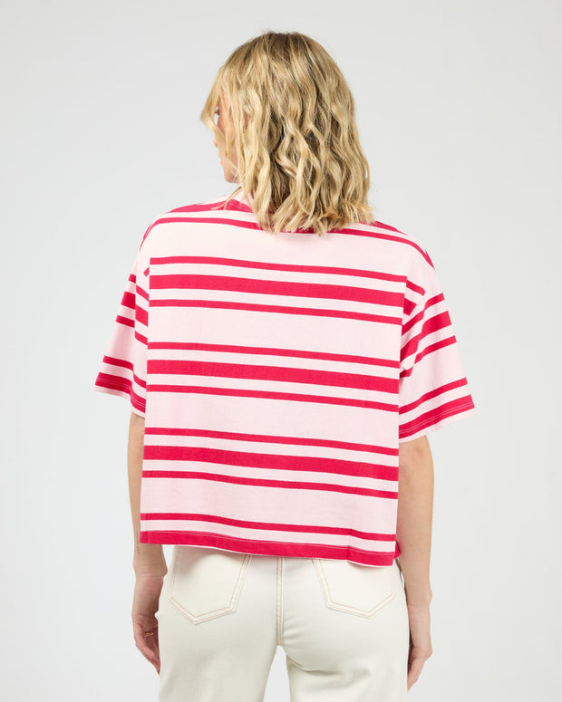 Ruby Crop Relaxed Tee - Red