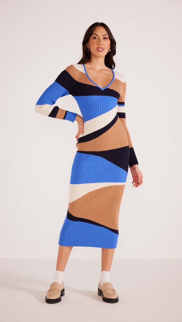 Edras Intarsia Knit Midi Dress - Multi
