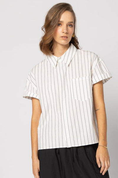 Fonze Shirt - White/Black Stripe