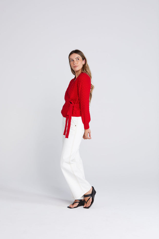 Wrapt Cardigan - Sizzling Scarlet