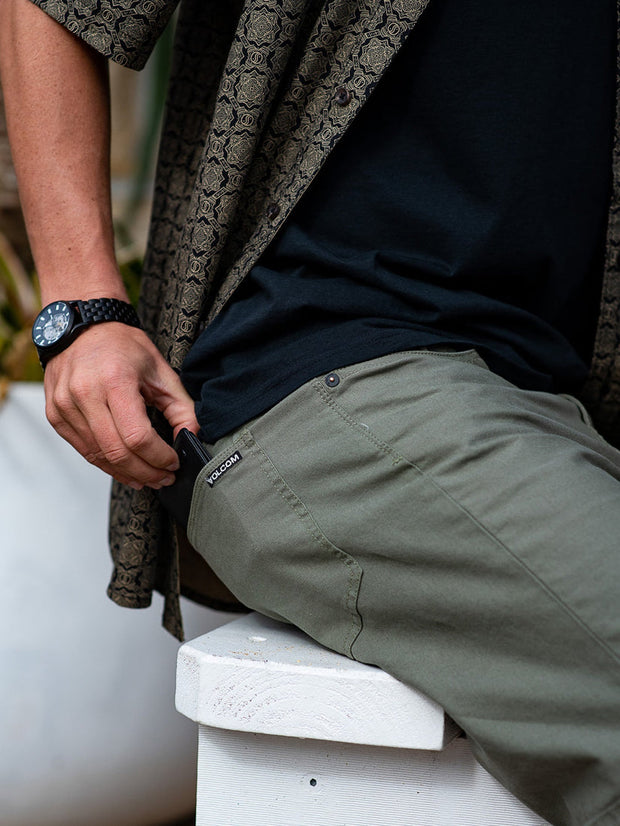 Modown Canvas 5 Pocket Short - Army Green Combo