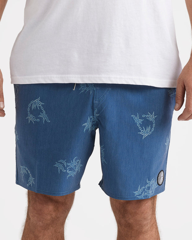 Regal Tropical Trunk 17” Shorts - Coronet Blue
