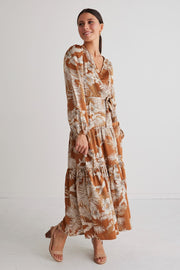 Twilight Floral Maxi Dress - Rust