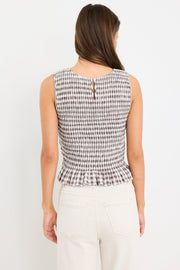 Acceptance Sleeveless Shell Top - Chocolate Gingham