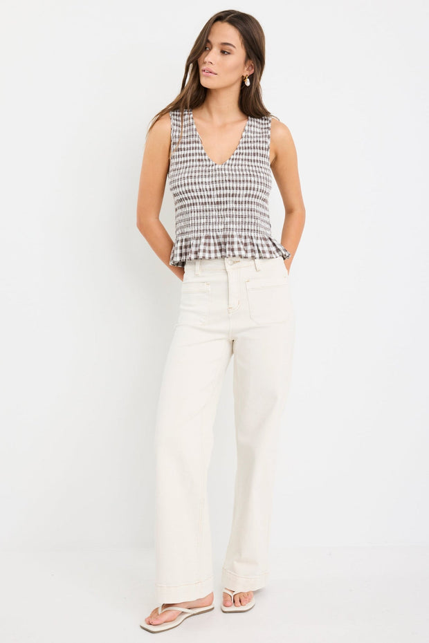 Acceptance Sleeveless Shell Top - Chocolate Gingham