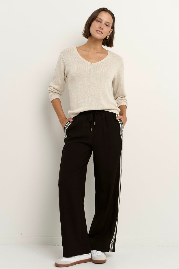 Afternoon Relaxed V Neck Knit Jumper - Natural