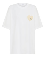 Heart Tee - White with Cream Heart