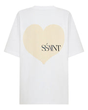 Heart Tee - White with Cream Heart