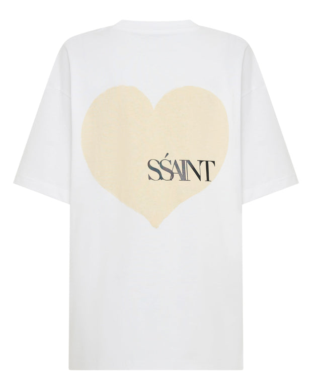 Heart Tee - White with Cream Heart