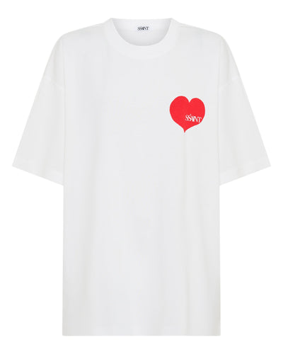Heart Tee - White with Red Heart