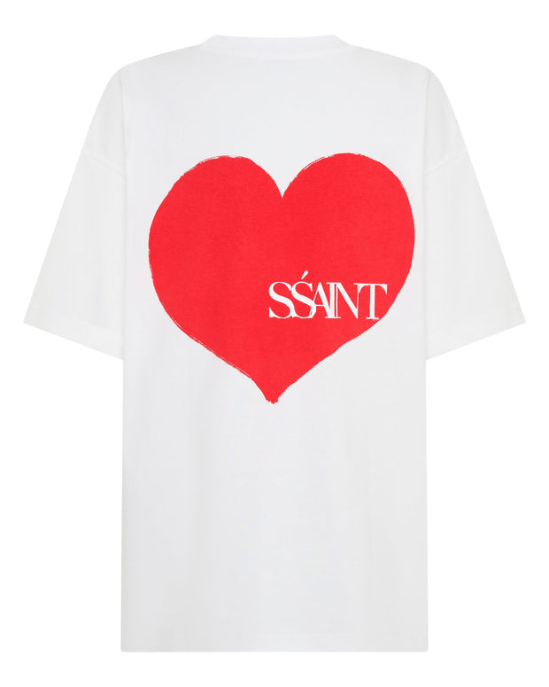 Heart Tee - White with Red Heart