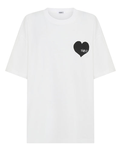 Heart Tee - White with Black Heart