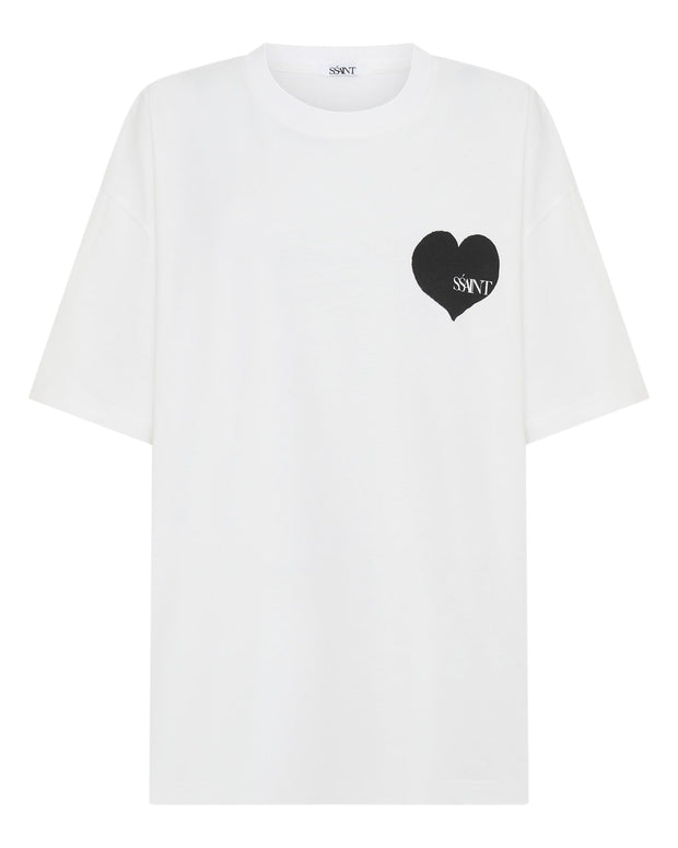 Heart Tee - White with Black Heart