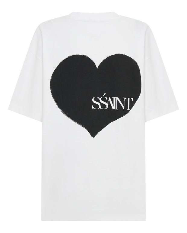 Heart Tee - White with Black Heart